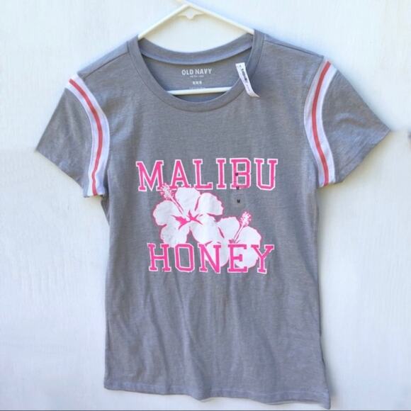 Old Navy Short Sleeve Womens Graphic Malibu Honey Tee Size M - Picture 1 of 7